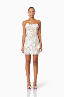 Elliatt Arabella Strapless Mini Dress In White Size 8
