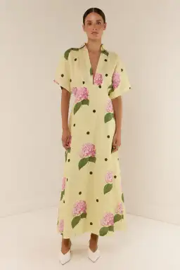 Palm Noosa Jasmine Dress Yellow Floral Size AU 12 for rent on The Volte - image 1