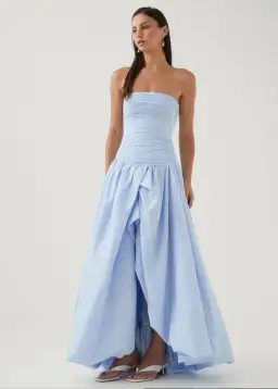 Aje Violette Bubble Hem Maxi in Pearl Blue Size 8 for rent on The Volte - image 3