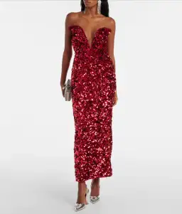 Self Portrait 3D Maxi Dress in Red Sequin AU 6 XS  for rent on The Volte - image 5