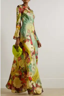 Zimmermann Wonderland Silk Bias Maxi Slip Dress Size AU 12