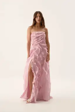 Aje Allairie Maxi Gown Chalk Pink Size AU 8