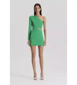 Scanlan Theodore Crepe Knit One Shoulder Mini Dress Size S / AU 8 for rent on The Volte - image 1