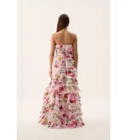 AJE Fleur Pleated Gown Collage Floral Size 8  for rent on The Volte - image 2