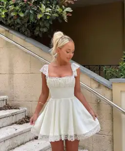 House of CB Kaia Mini Dress - Ivory - Size Small for rent on The Volte - image 1