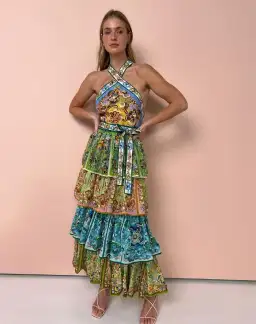 Alemais Dreamer Halter Tier Maxi Dress Multi Size 12 for rent on The Volte - image 1