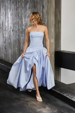 Aje Violette Bubble Hem Maxi Dress Pearl Blue Size 6 for rent on The Volte - image 1