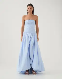 Aje Violette Bubble Hem Maxi Dress Pearl Blue Size 6 for rent on The Volte - image 2