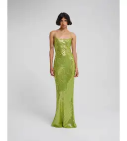 Rat & Boa Gina Sequin Maxi Dress Green Size XS