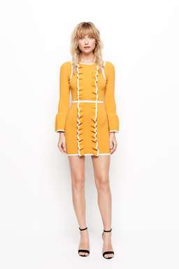 Alice McCall I'm Here Mini Dress Turmeric Yellow Size 10