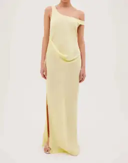 Bianca Spender Leonora Satin Crepe in Lemon Yellow Butter Dress size 2 / 10 AU