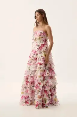 Aje Fleur Pleated Gown Floral Size 8 for rent on The Volte - image 2