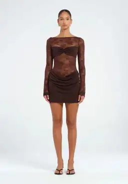 Benni Oskar mini Dress in Chocolate Size 8