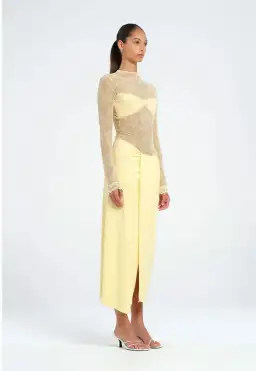 Benni Colton Midi Dress in Yellow Size 10 for rent on The Volte - image 2