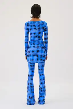 Suboo Shibori Long Sleeve Off Shoulder Dress Mini Blue Size 8 for rent on The Volte - image 6