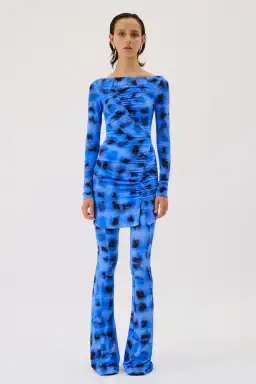 Suboo Shibori Long Sleeve Off Shoulder Dress Mini Blue Size 8 for rent on The Volte - image 4