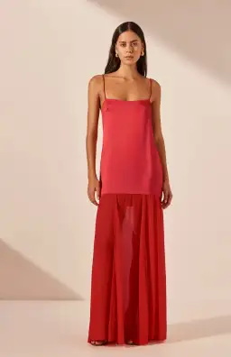 Shona Joy Moraya Dropped Waist Maxi Dress Chilli Size 10