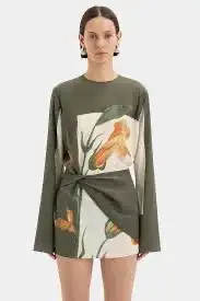 Sir The Label Constance Twist Mini Dress Print Size 2 for rent on The Volte - image 1