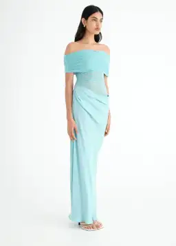 Benni Nico Off Shoulder Maxi Dress Blue Size 8 for rent on The Volte - image 2