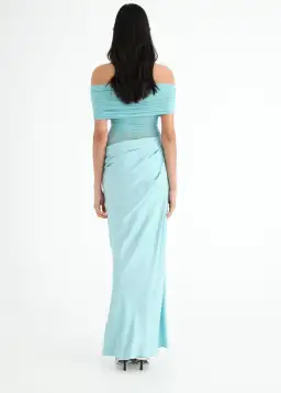 Benni Nico Off Shoulder Maxi Dress Blue Size 8 for rent on The Volte - image 3