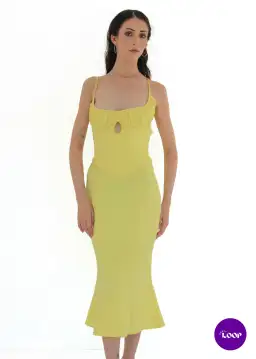 House Of Cb Soren Buttercup Cutout Midi Dress Size AU 8 for rent on The Volte - image 2