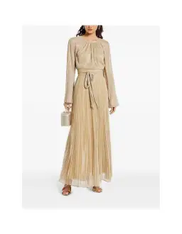 Simkhai Long Sleeve Belted Maxi Gown Gold Size US M-US 8 / Size AU 12