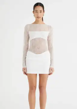 Benni Yana Lace Mini Dress White Size S/AU 8