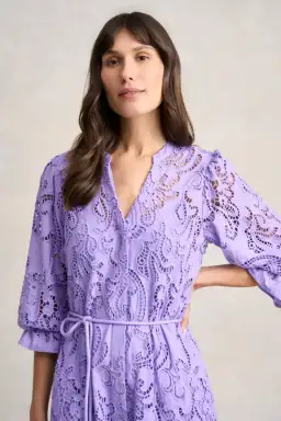 Blue Illusion Broderie Lace Midi Dress Bright Lilac Size 8/XS for rent on The Volte - image 4