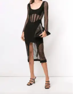 Dion Lee Corset Lace Black Bustier Dress Size 10
