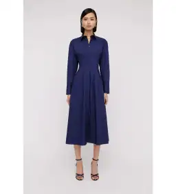 Scanlan Theodore Parachute Cut Out Shirt Midi Dress Navy Size AU 10 for rent on The Volte - image 1