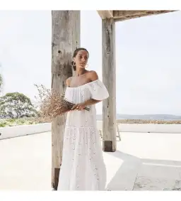 Palm Noosa Amalfi Broderie Anglais Maxi Dress White Size AU 10  for rent on The Volte - image 2