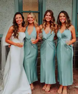 Shona Joy Luxe Twist Front Halter Midi Dress Azure Size 6 for rent on The Volte - image 5