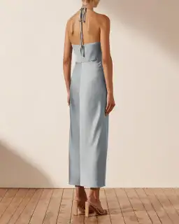 Shona Joy Luxe Twist Front Halter Midi Dress Azure Size 6 for rent on The Volte - image 3