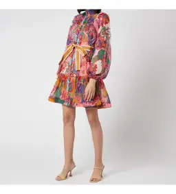 Zimmerman Lovestruck Mini Dress Multi Paisley Zimmermann Size 0 / AU Size 8