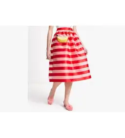 Kate Spade Awning Stripe Organza Midi Skirt Multi Size US 6 / AU10
