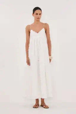 Dissh Paloma White Babydoll Midi Dress Size 10 for rent on The Volte - image 1