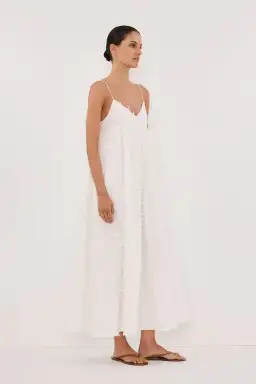 Dissh Paloma White Babydoll Midi Dress Size 10 for rent on The Volte - image 3