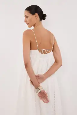 Dissh Paloma White Babydoll Midi Dress Size 10 for rent on The Volte - image 2