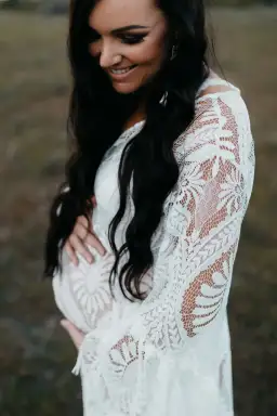 Co & Ry Everly Wrap Dress White Maxi One Size for rent on The Volte - image 2