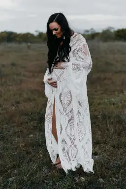 Co & Ry Everly Wrap Dress White Maxi One Size for rent on The Volte - image 3