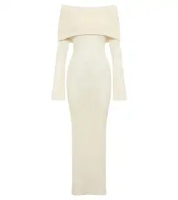 Meshki Marisol Off Shoulder Boucle Maxi Dress Cream Size XL / Aus 14 for rent on The Volte - image 4