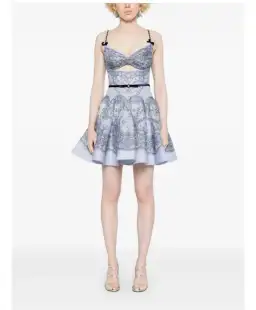 Zimmermann Crush Twist Front Mini Dress Print Size 4 / Aus 16 for rent on The Volte - image 4