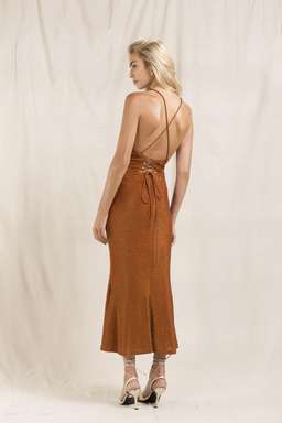MISHA Endlessly Love Club Greta Midi Dress Copper Size 8/S for rent on The Volte - image 2