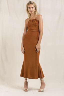 MISHA Endlessly Love Club Greta Midi Dress Copper Size 8/S for rent on The Volte - image 1