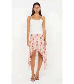 Bec & Bridge Lolita Asym Skirt in Check Size AU 10  for rent on The Volte - image 1