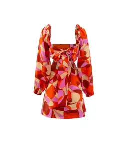 Sofia The Label Goldie Cut Out Mini Dress Retro Print Size AU 8  for rent on The Volte - image 5