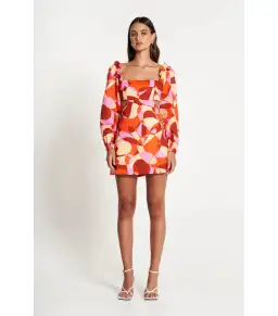 Sofia The Label Goldie Cut Out Mini Dress Retro Print Size AU 8  for rent on The Volte - image 1