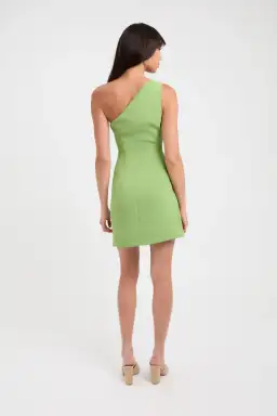 Kookai Alpha Rouched One Shoulder Dress Mini Green Size 6 for rent on The Volte - image 3