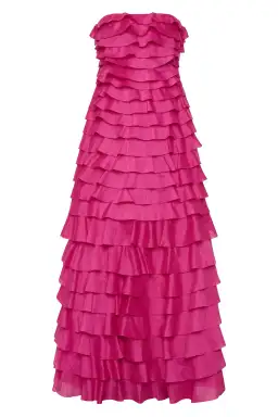  Aje Fleur Pleated Gown Pink Size 8  for rent on The Volte - image 11