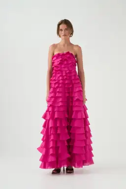  Aje Fleur Pleated Gown Pink Size 8  for rent on The Volte - image 5